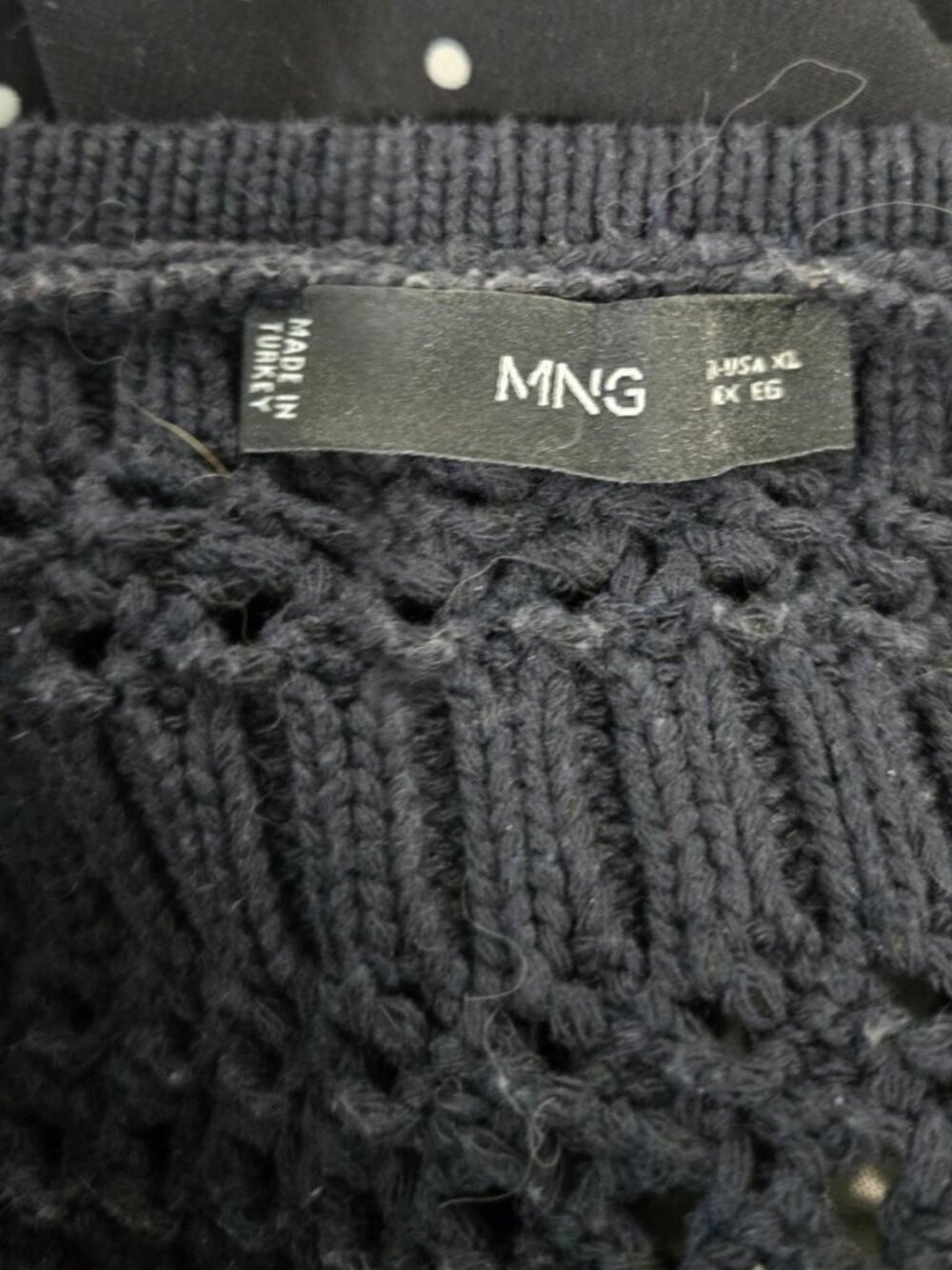 Mango Navy Blue Knit Button-Up Cardigan with Gold Buttons - Picture 4 of 5